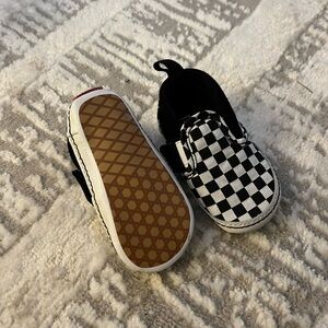 Vans Kids Checkered Slip-On Sneakers - Black and White